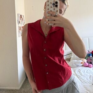 Talbots Red Button Up Tank